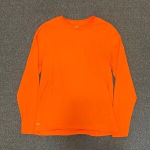 Bright Orange Long Sleeve Crewneck Top